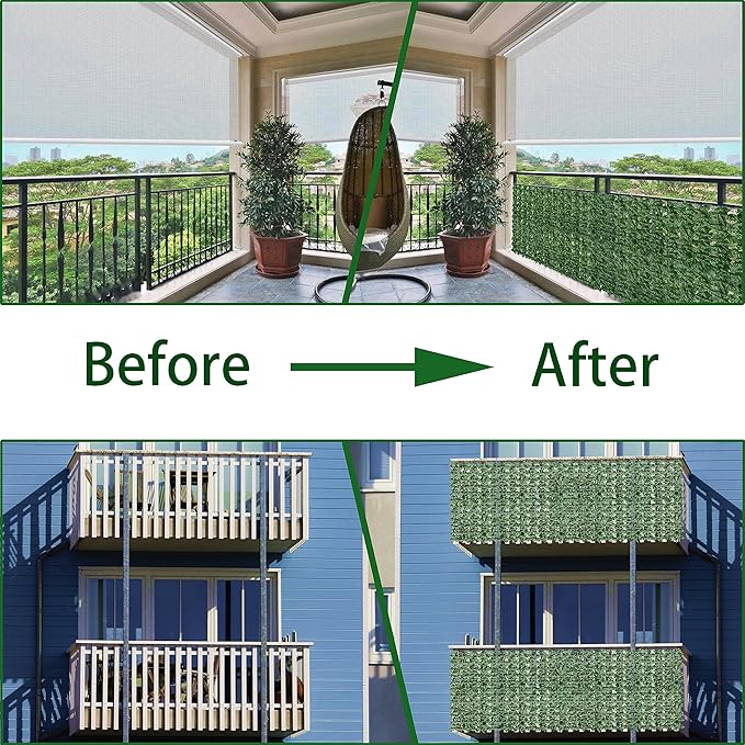 Artificial Ivy Privacy Fence Wall Screen, 48x120 in UV-Anti Faux Greenery Backdrop Ivy Vine Leaf Hedges Fence Panels for Patio, Balcony, Garden, Backyard Indoor Outdoor Green Wall Decor