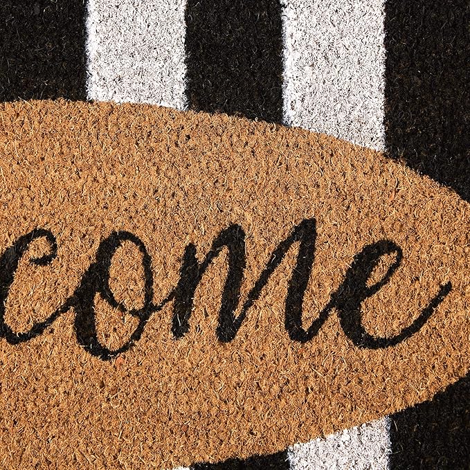 DII Natural Coir Doormat Outdoor Welcome Mat, 17x29, Cabana Stripes