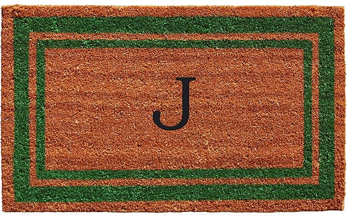 Calloway Mills Green Border 24" x 36" Monogram Doormat (Letter J)